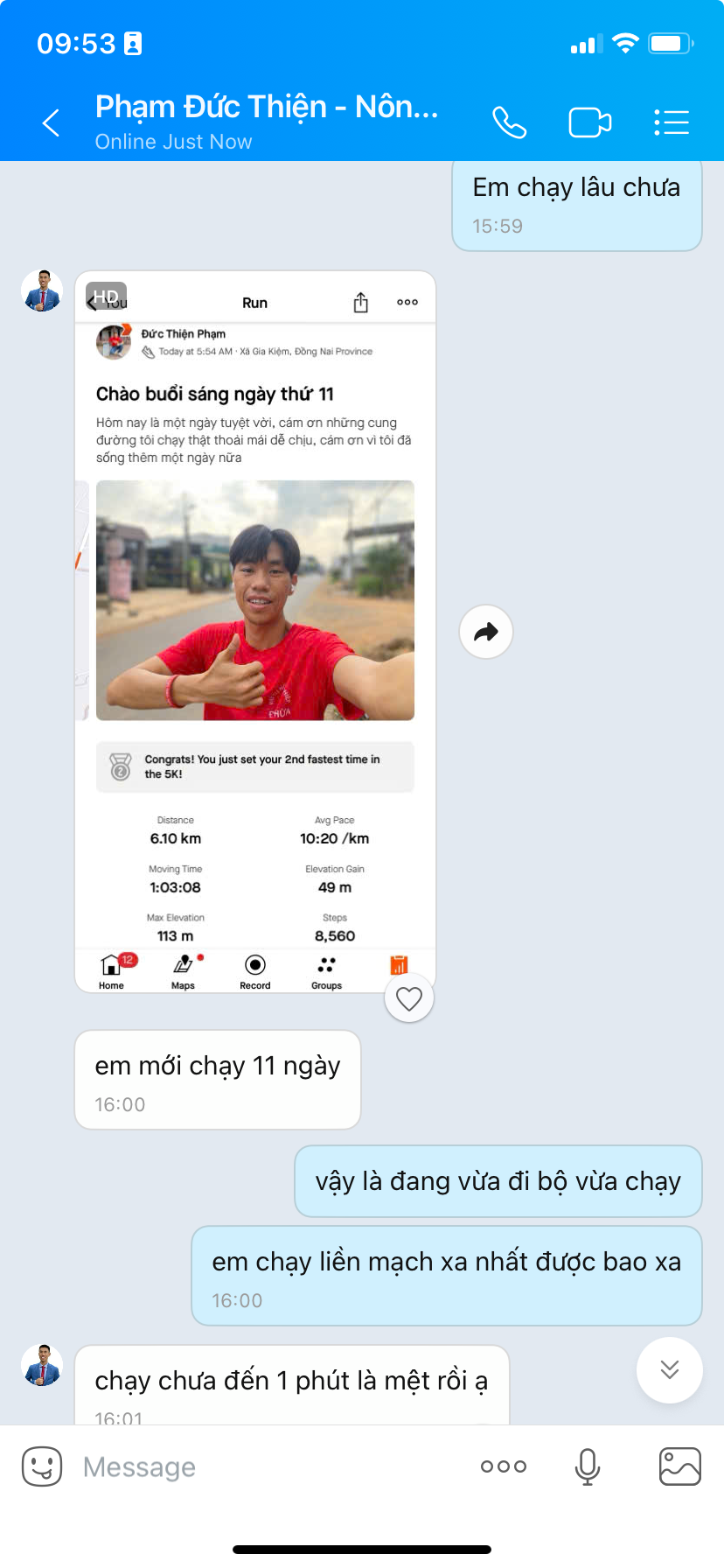 Phản hồi học viên qua Zalo
