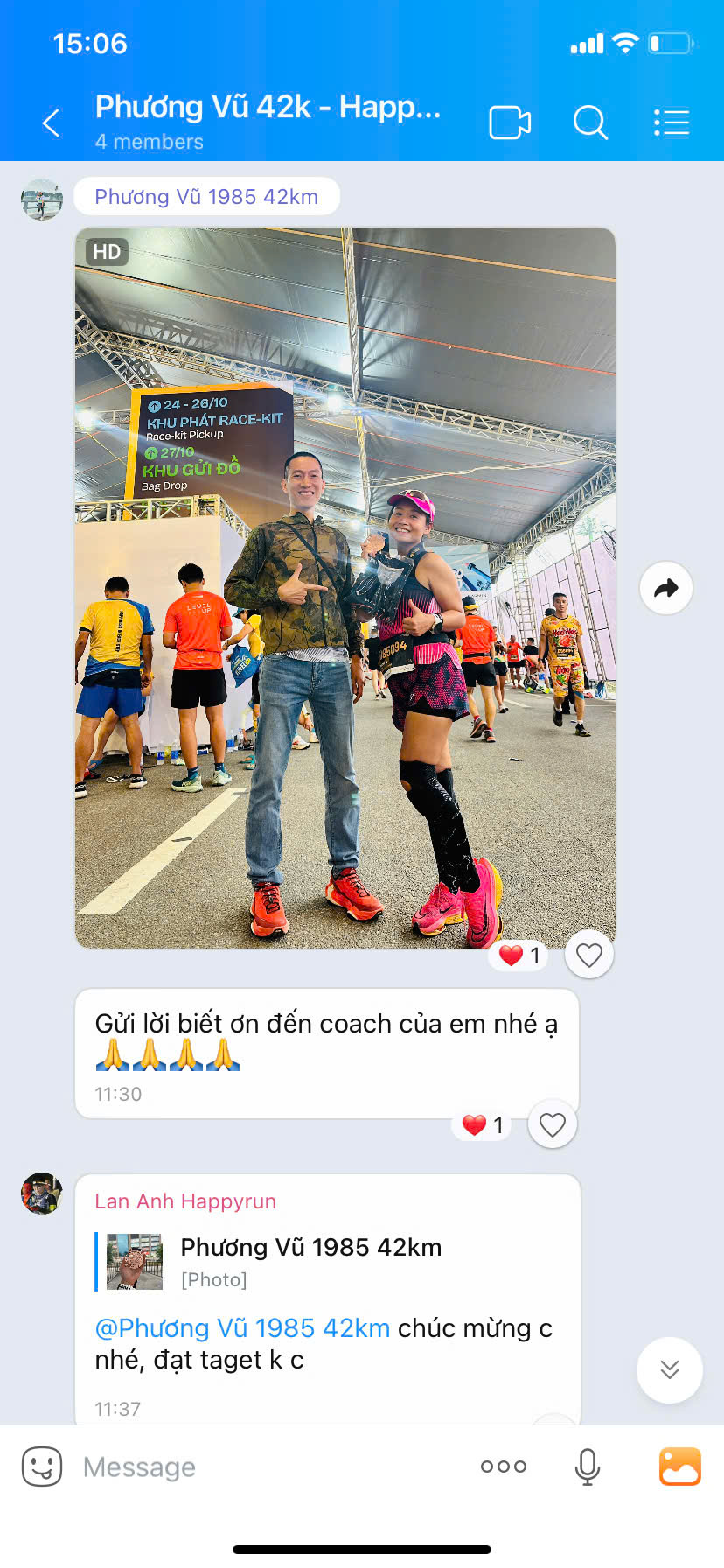 Học viên Phương hoàn thành giải chạy