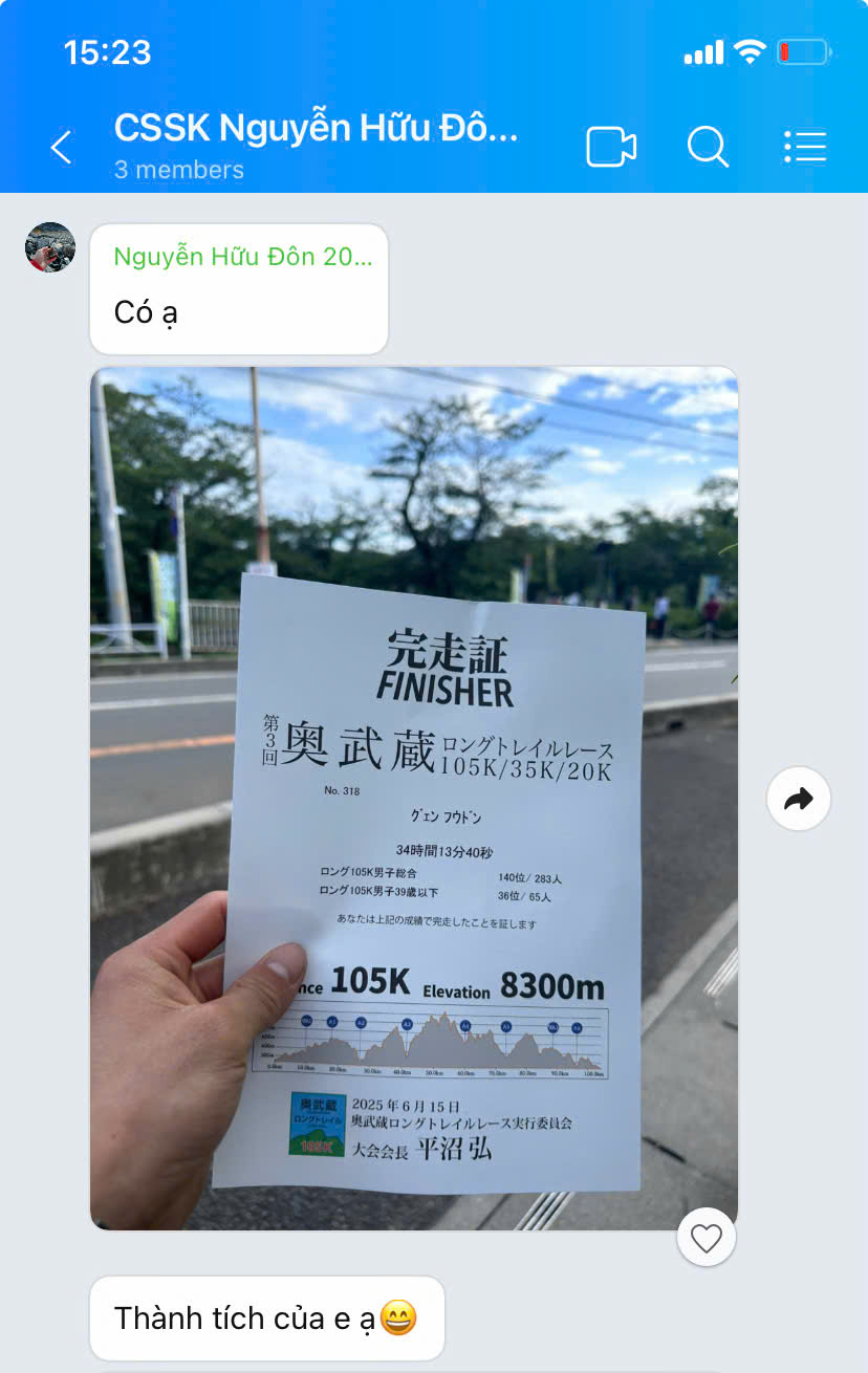 Nguyễn Hữu Đôn hoàn thành 105K ultra trail tại Nhật Bản