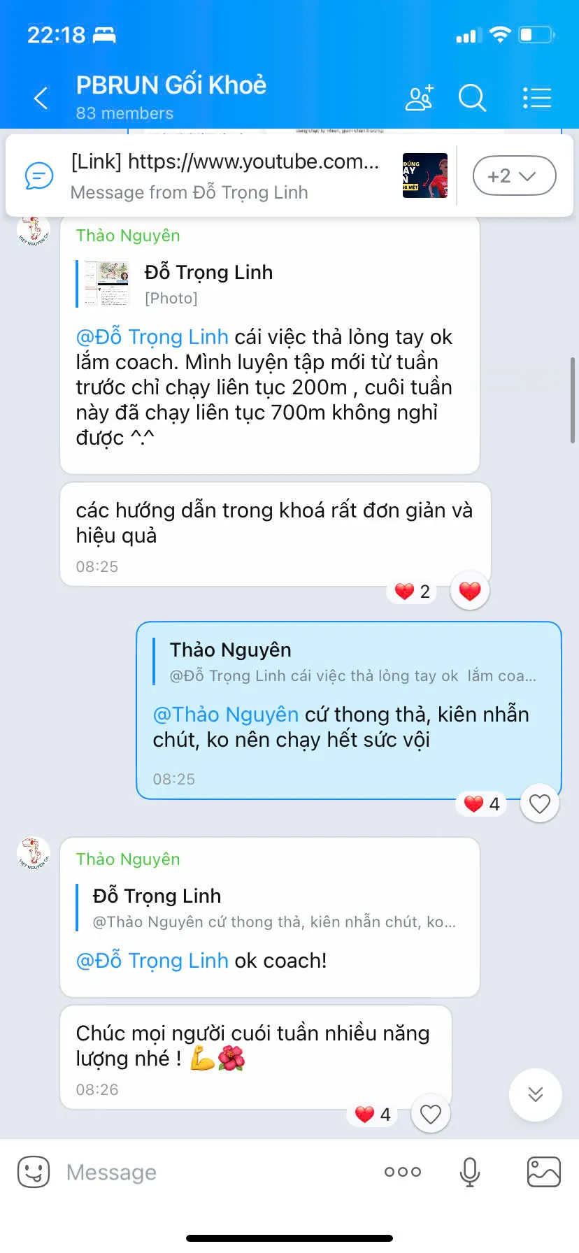 Phản hồi từ chạy 200m lên 700m liên tục