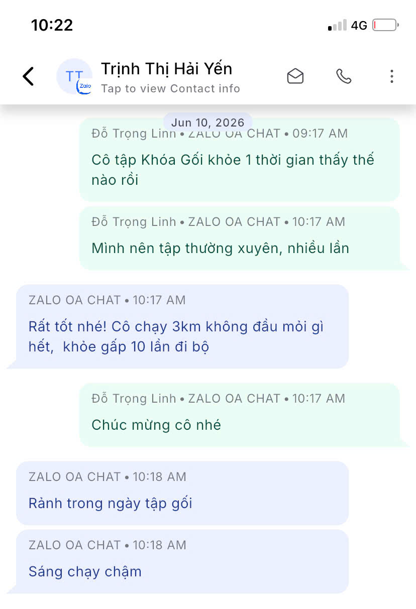 Phản hồi cô Hải Yến 78 tuổi — chạy 3 km không đau mỏi