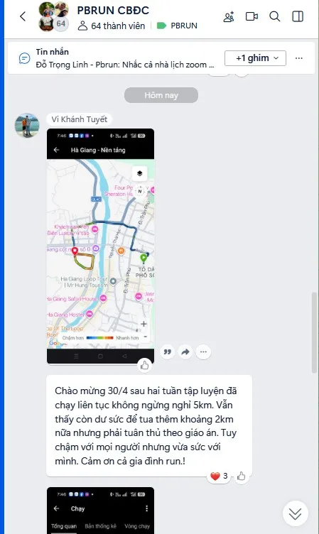 Phản hồi Vĩ Khánh Tuyết — chạy 5 km sau hai tuần