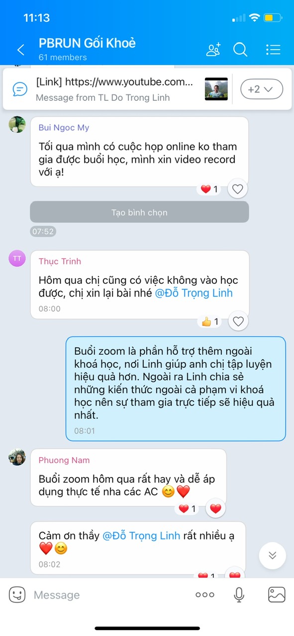 Phản hồi buổi trao đổi trực tuyến